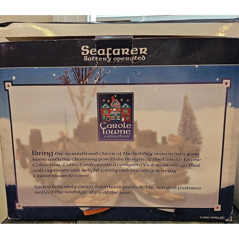 Carole Towne Seafarer Christmas Ship •Nautical Village Boat •Dual Power 2002